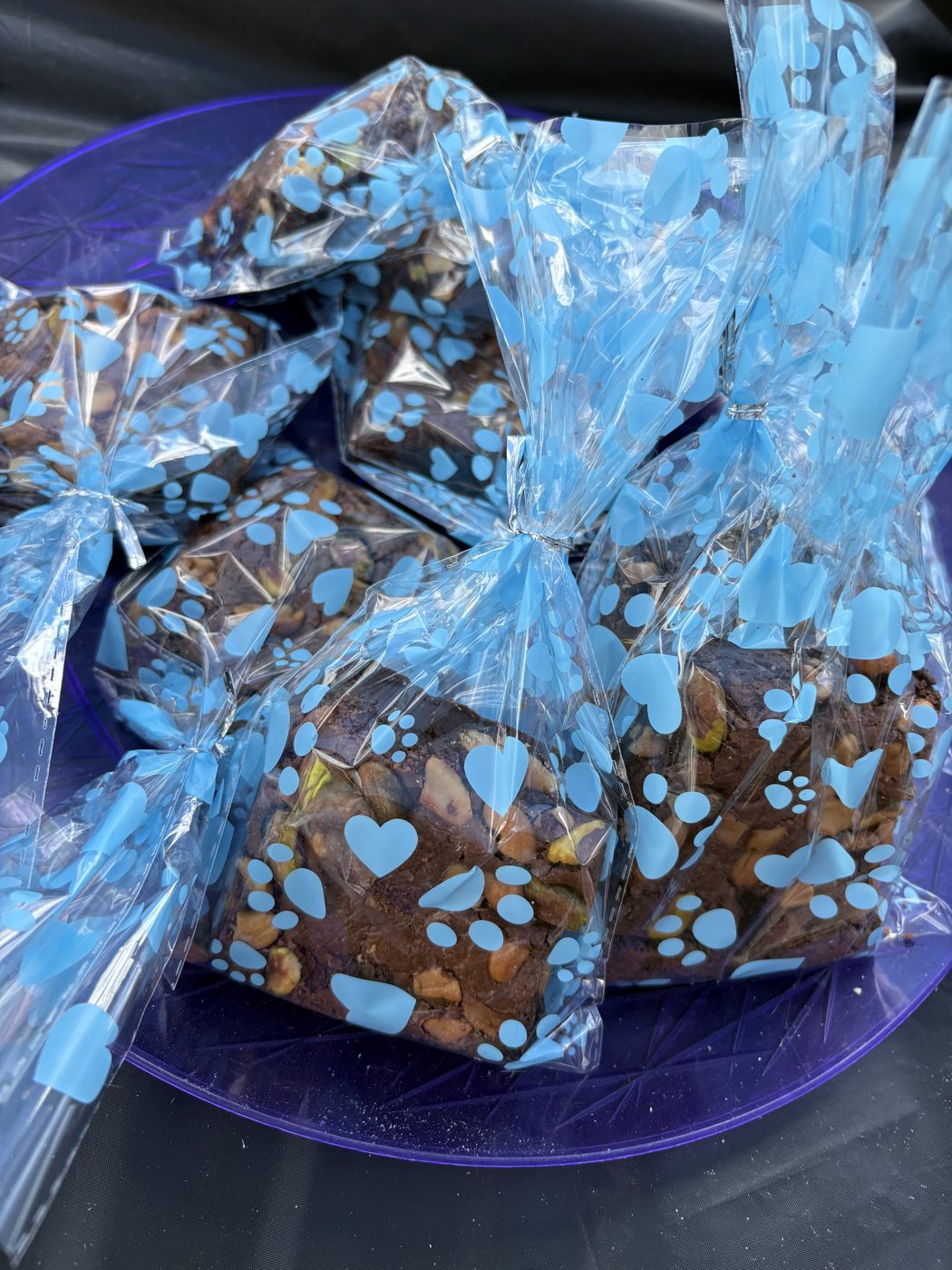 Wrapped brownies at a S’more Dogs bake sale