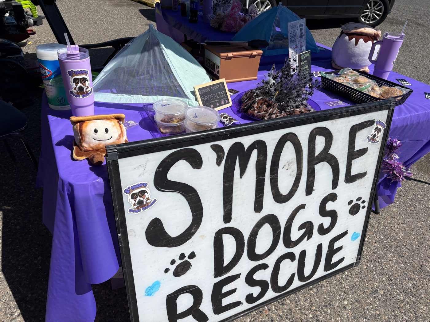S’more Dogs Rescue bake sale table